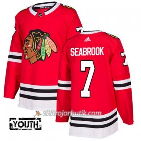 Barn Ishockey Chicago Blackhawks Tröja Brent Seabrook 7 Adidas 2017-2018 Röd Authentic